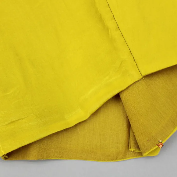 New Yellow Strappy Top With Multicolour Printed Cape And Palazzo Ethnic Wear | Palazzos & Shararas