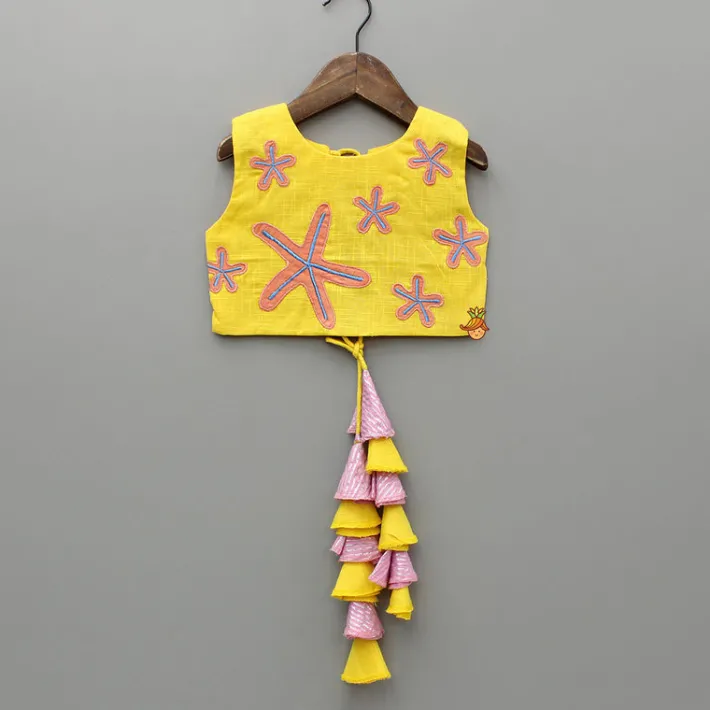 Fashion Yellow Thread Embroidered Crop Top And Pleated Lehenga Ethnic Wear | Lehengas & Ghagras