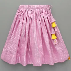 New Yellow Thread Embroidered Crop Top And Pleated Lehenga Ethnic Wear | Lehengas & Ghagras
