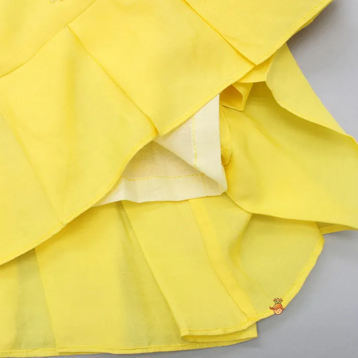 Fashion Yellow Top Embroidered With Pearls And Bloomer Twinning Sets | Baby Essentials