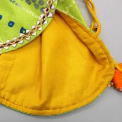 New Yellow Velvet Kurti With Bandhani Printed Tie Up Jacket And Salwar With Matching Dupatta Ethnic Wear | Churidars & Salwars