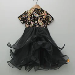 New Yoke Embroidered Black Velvet Kurti Ethnic Wear | Kurtis & Jumpsuits