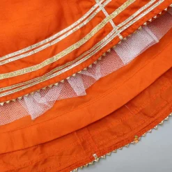 Fashion Zardozi Embroidered Orange Dual Flaps Top And Lehenga Ethnic Wear | Lehengas & Ghagras