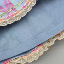 Best Zardozi Embroidered Pleated Hem Blue Top And Lehenga With Checks Hair Band Ethnic Wear | Lehengas & Ghagras