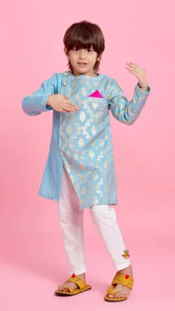 Fashion Zari Brocade Embroidered Stylish Kurta And Pyjama BOY Indian Ethnic Wear | Ethnic Sets