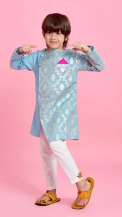 Fashion Zari Brocade Embroidered Stylish Kurta And Pyjama BOY Indian Ethnic Wear | Ethnic Sets