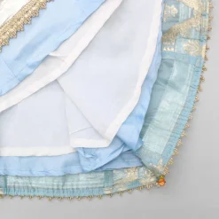 Online Zari Brocade Embroidered Lace Work Dress With Attached Drape Dupatta Ethnic Wear | Kurtis & Jumpsuits