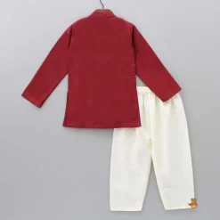 Outlet Zari Brocade Layered Flap Kurta And Pyjama BOY Indian Ethnic Wear | Ethnic Sets