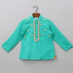 Hot Zari Thread Embroidered Kurta With Colourful Dhoti And Mukut BOY Twinning Sets | Indian Ethnic Wear