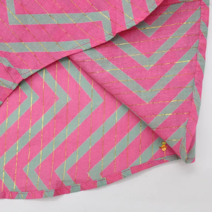 Clearance Zigzag Printed And Lurex Striped Dual Tone Shirt BOY Shirts & Tees